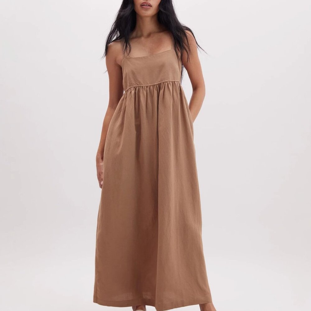 RicherPoorer Women's Linen Maxi Dress
